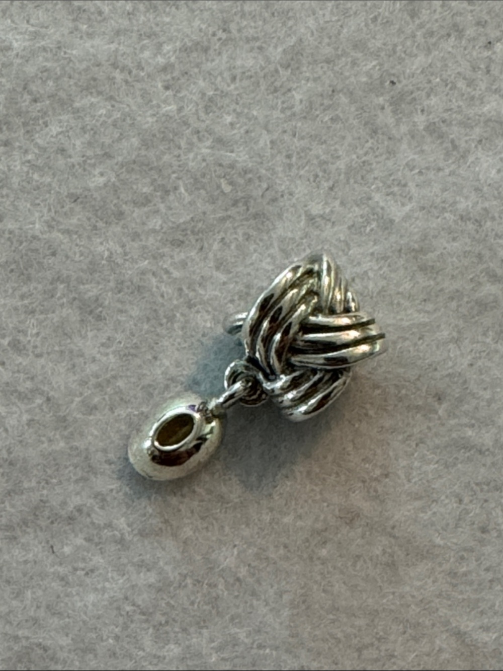 Pandora Sterling Silver Knot Charm with Topaz Oval Stone - Picture 2 of 3